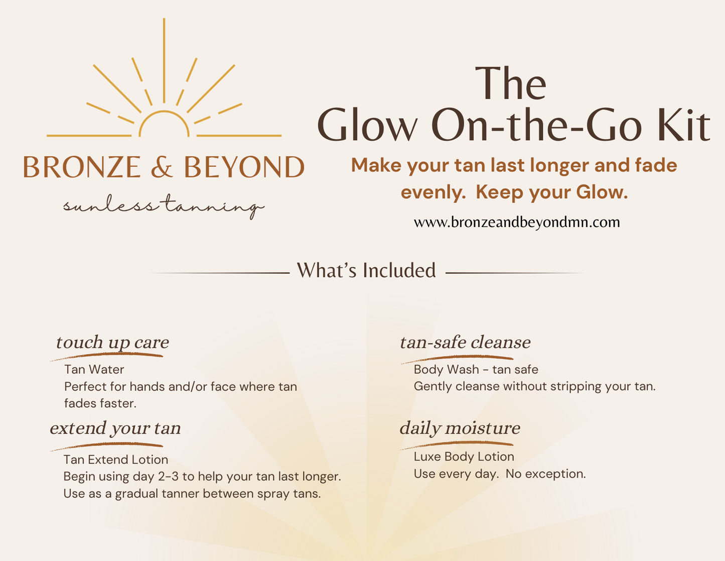 Glow On the Go Kit | Travel Spray Tan Maintenance Set