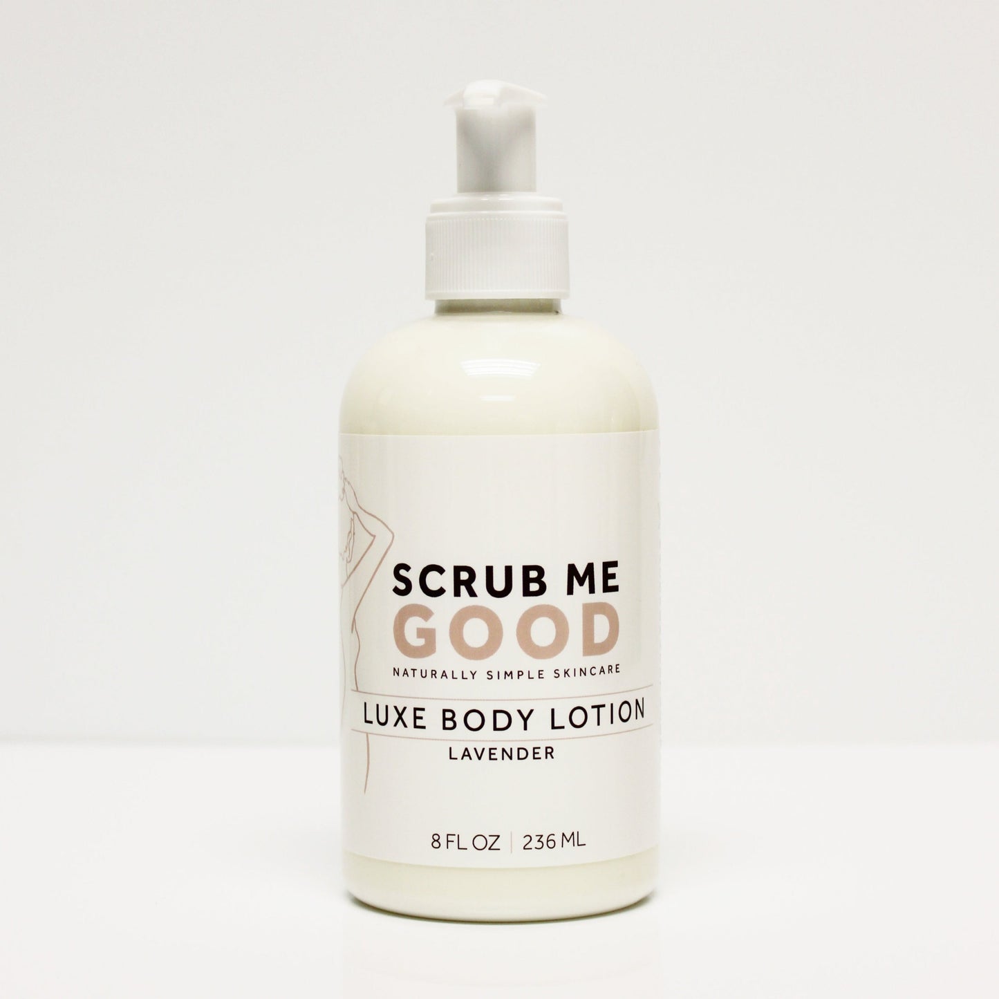 lavender luxe body lotion on white backround
