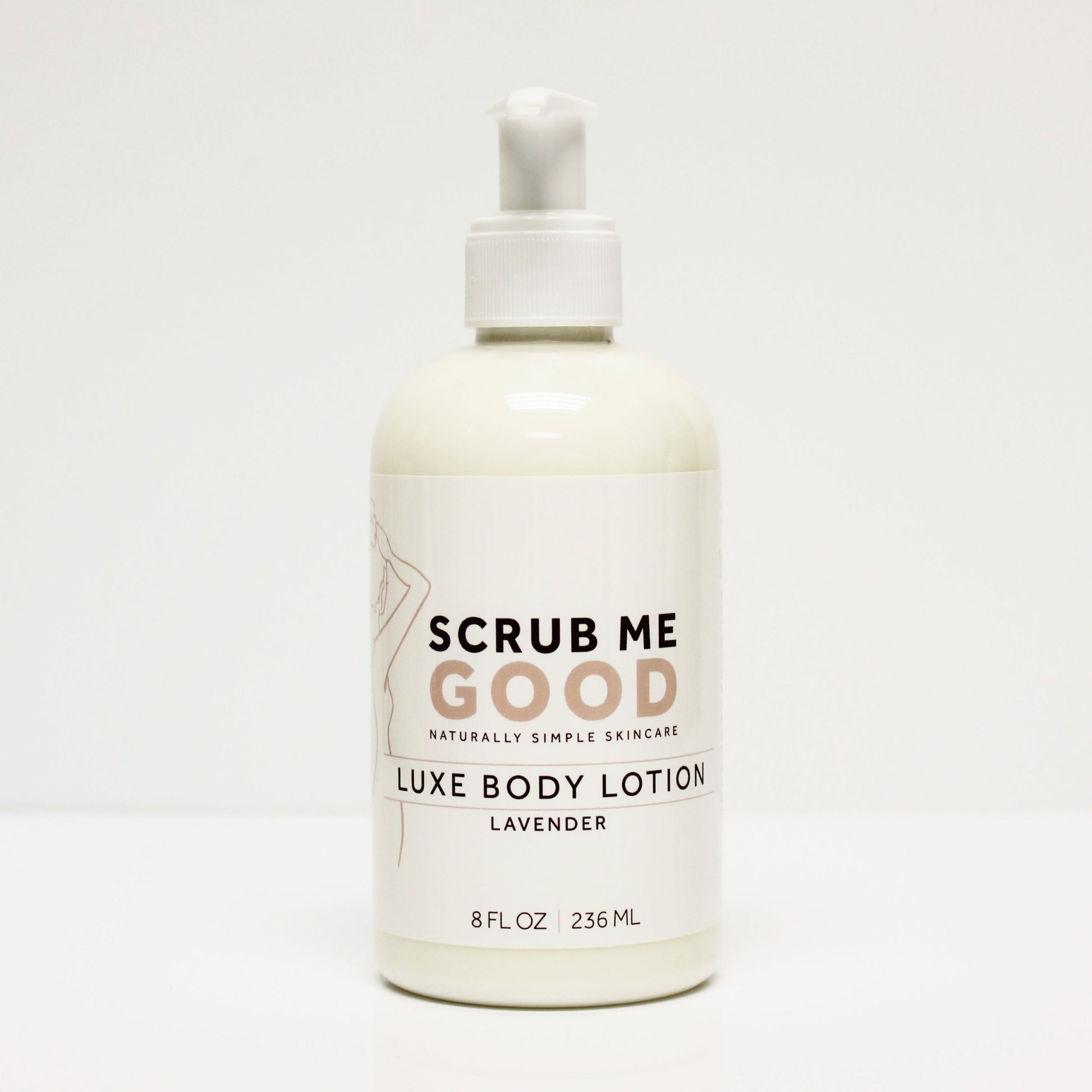 lavender luxe body lotion on white backround